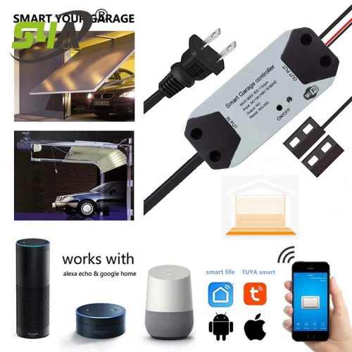 WiFi controller for garage door, control by phone, Tuya, Alexa