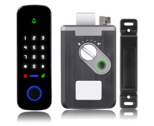 Digital access kit, wireless, without power connection, access with PIN code, fingerprint, card